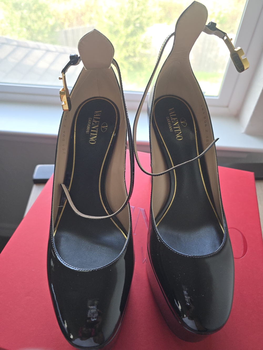 Valentino Women’s Black Patent Leather Slingback Pumps